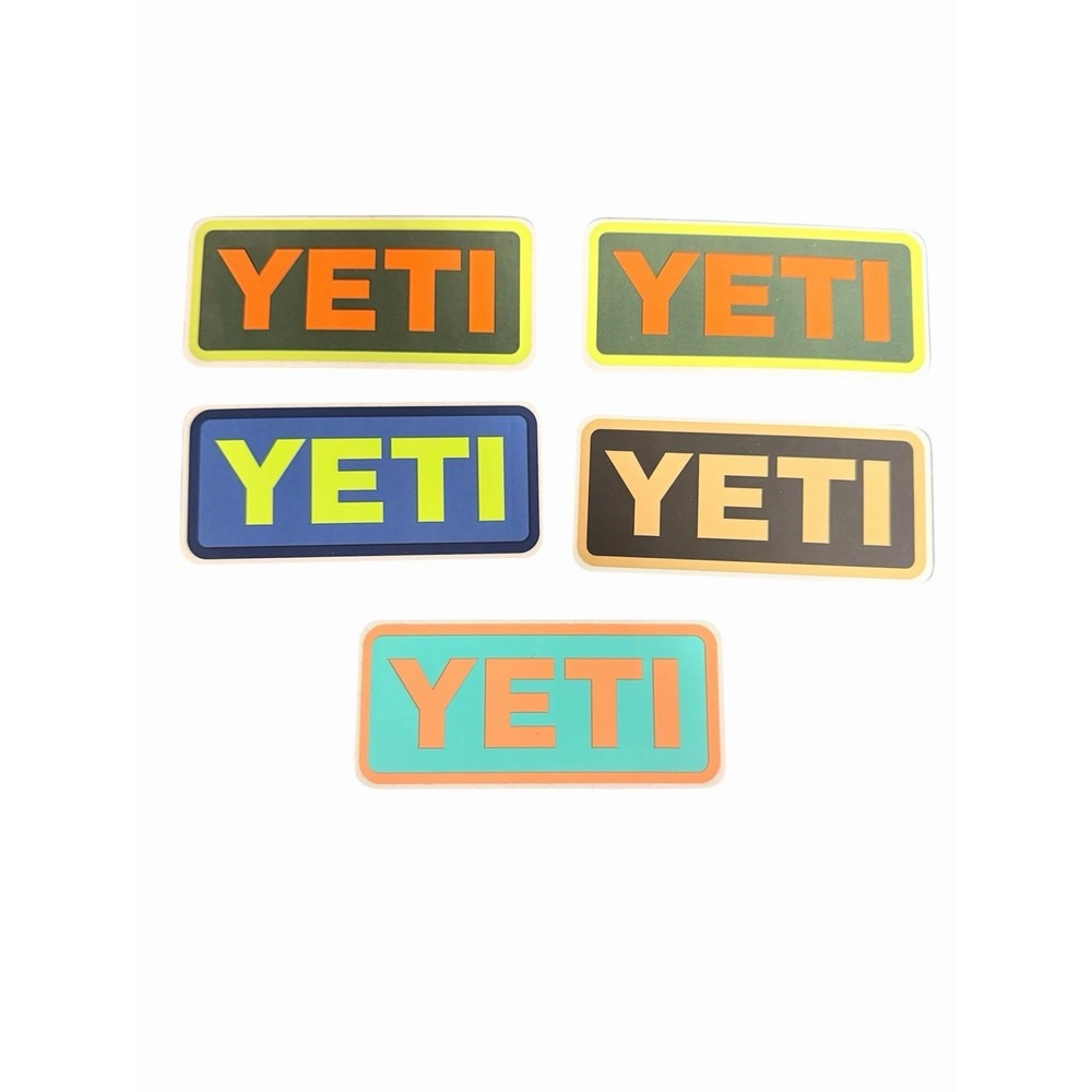 YETI Logo Advertising Sticker Decal Set (5 Pack) Multicolor